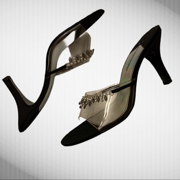 Studio Works Black Beaded “Vegas” Heels NIB - Picture 3 of 6